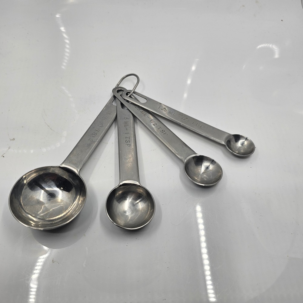 Farberware Stainless Steel Measuring Spoons Set of 4 Silver Kitchen Tools